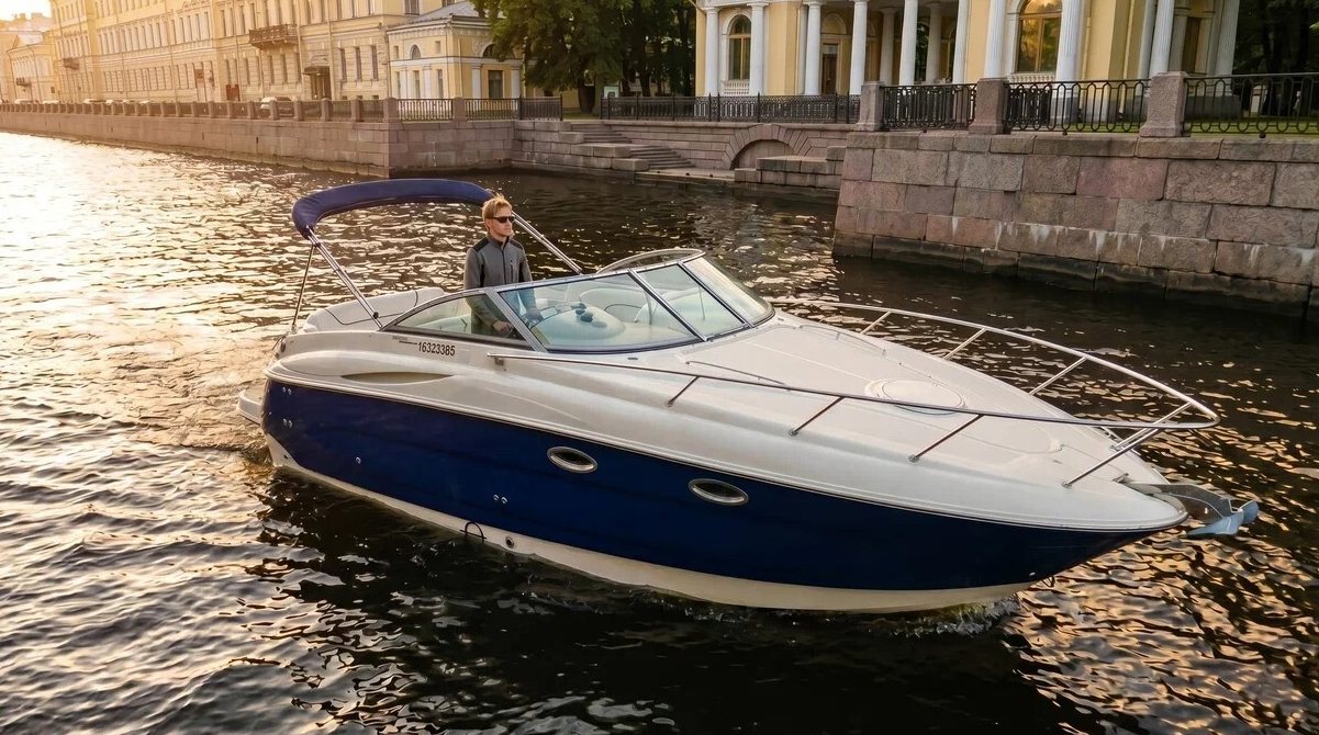 Катер «Талион» идёт по каналам Петербурга